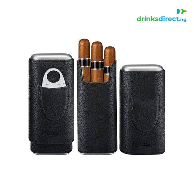 COOL KNIGHT BLACK LEATHER CIGAR CASE